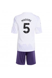 Manchester United Harry Maguire #5 Jalkapallovaatteet Lasten Vieraspeliasu 2025-26 Lyhythihainen (+ Lyhyet housut)